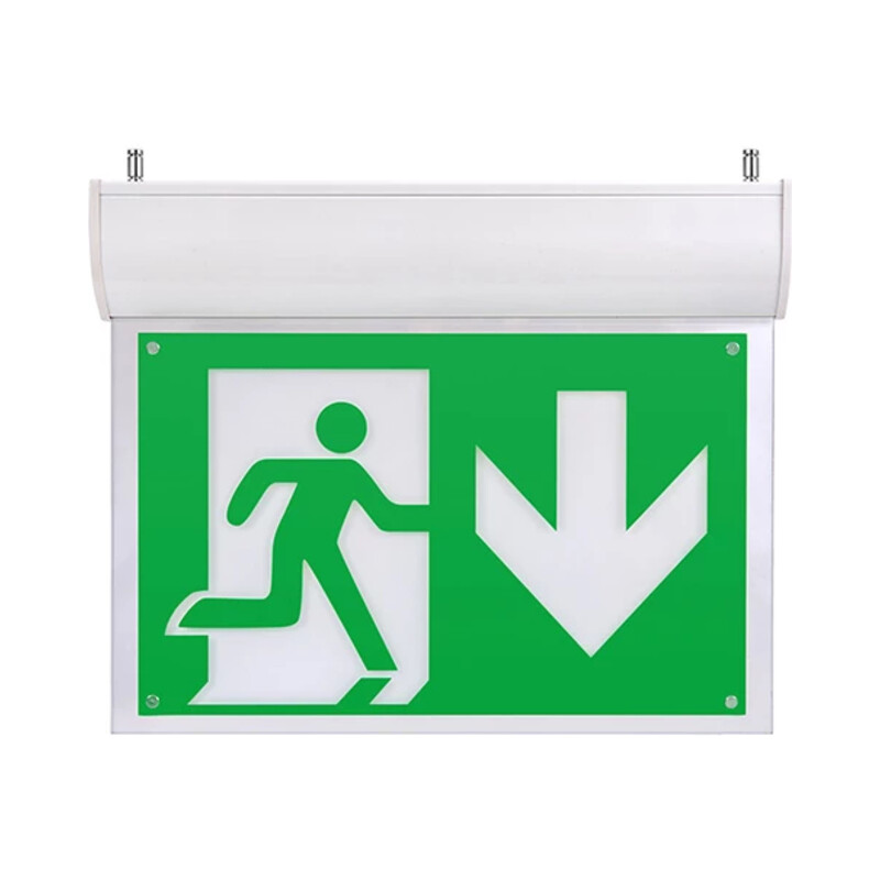 Hänvisningsarmatur typ Pelux med självtest, 40 m, Vit, 3 tim